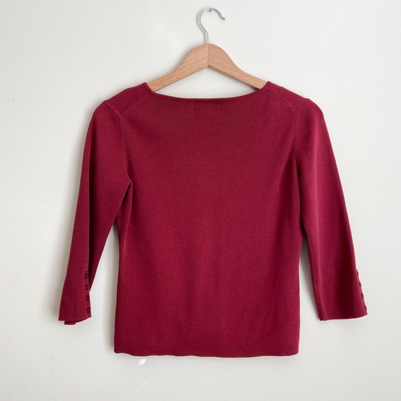 Casual Corner Annex vintage wine dainty button top - Picture 6 of 6